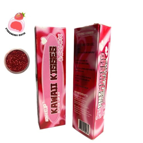 Kawaii Kisses Glitter Lip Kit : Strawberry Mochi