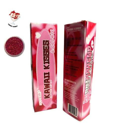 Kawaii Kisses Glitter Lip kit : Cherry Sorbet